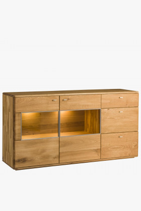 Dlhá masívna komoda so sklom texas typ 48